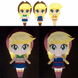 彩虹小馬_蘋果嘉兒 擬人化 可換裝版 立體紙模型 手工DIY 3D 摺紙 折紙 紙製品 動漫Pony AppleJack