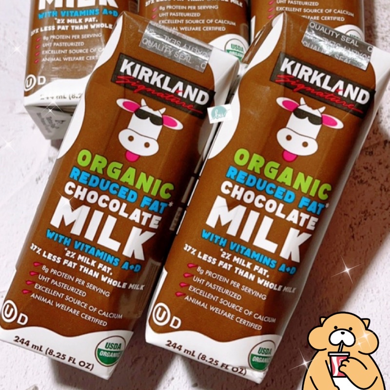 Kirkland Signature 科克蘭有機巧克力保久調味乳 244毫升 巧克力牛奶 好市多 美國牛奶