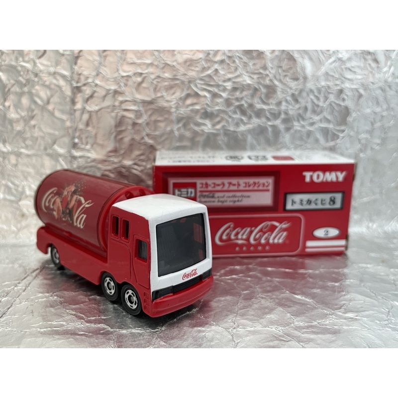 Tomica NO.8 可口可樂 圓罐車 EVENT 抽抽樂 汽水 飲料車 可口可樂 舊藍標 藍字 TOMY 多美