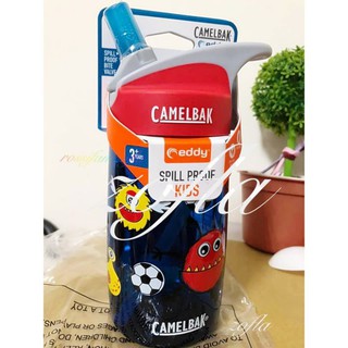 現貨 全新 美國 CamelBak 400ml eddy兒童吸管運動水瓶 怪獸足球