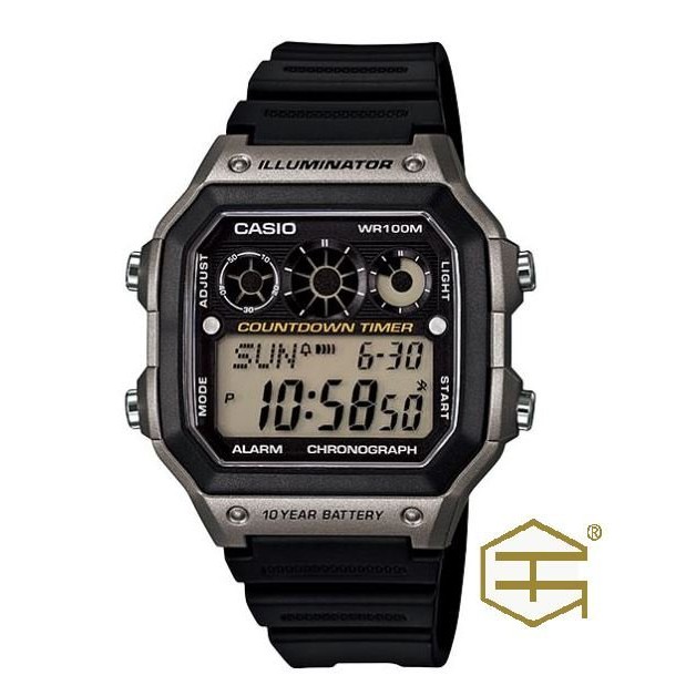 【天龜】CASIO 十年電力 復古風 黑灰 AE-1300WH-8A