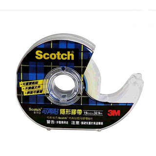 3M Scotch 可再貼隱形膠帶含膠臺8入組 #811D - 19公釐 x 32.9公尺 D127022