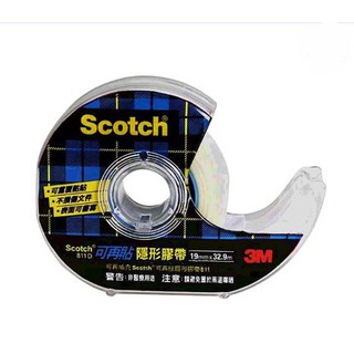 3M Scotch 可再貼隱形膠帶含膠臺8入組 #811D - 19公釐 x 32.9公尺 W127022