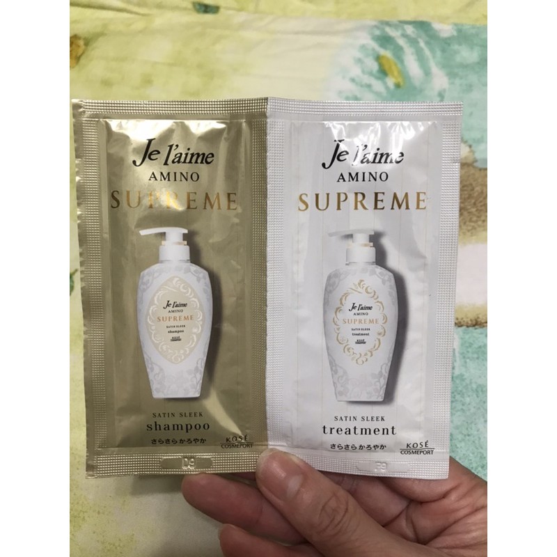 KOSE高絲Je L’aime Amino Supreme 爵戀 極致氨基酸香氛洗髮精10ml+護髮乳10m(輕盈絲緞)