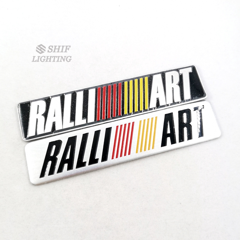 MITSUBISHI 1 x 鋁 RALLIART 標誌汽車汽車側後裝飾標誌徽章貼紙貼花適用於三菱