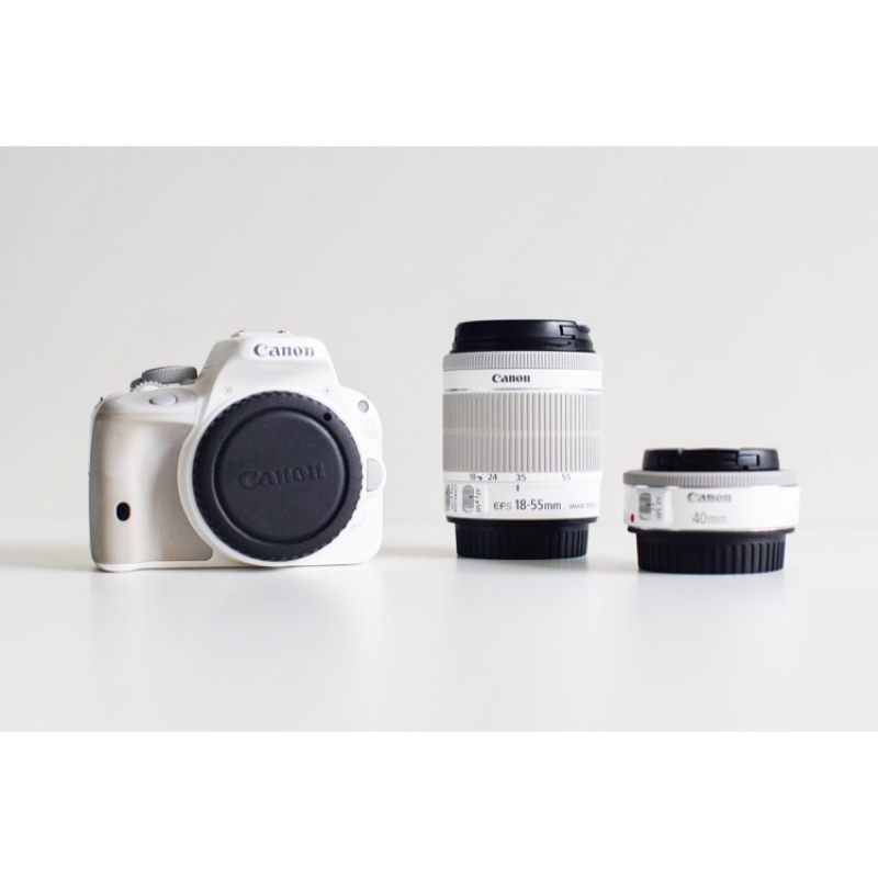 Canon EOS 100d 白色｜18-55mm Kit鏡+EF 40mm f/2.8 STM 餅乾鏡｜雙電池｜二手
