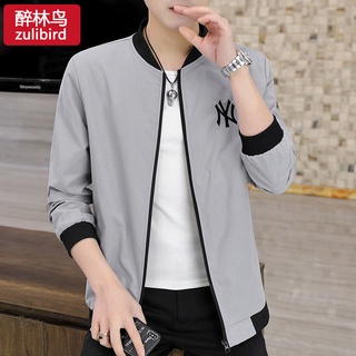 【秋款休閒外套訓練服】【現貨低價】醉林鳥外套男士春秋裝夾克衫新款棒球領男潮ins百搭韓版休閒褂子