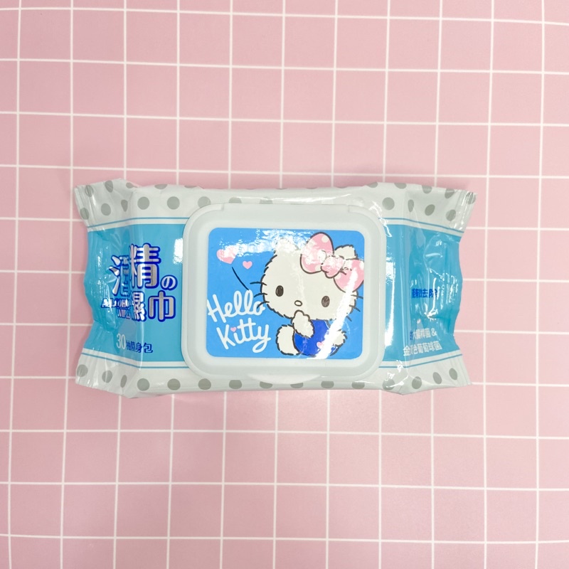 Hello Kitty 酒精濕紙巾30抽隨身包（含蓋）