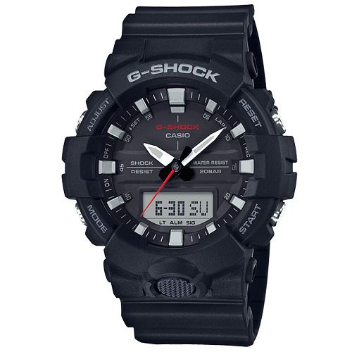 【CASIO】G-SHOCK 絕對強悍全面進化雙顯錶-霧面黑(GA-800-1A)正版宏崑公司貨