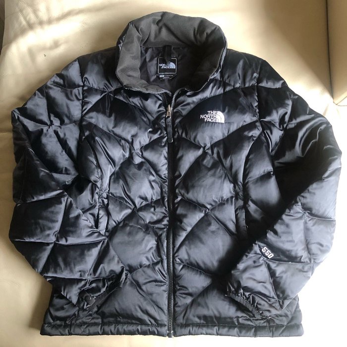 保證正品 The North Face 550 黑色 女用 菱格紋 羽絨外套 size L