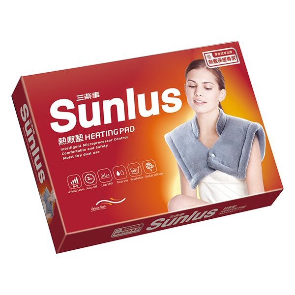 【綠洲藥局】【Sunlus 三樂事】暖暖頸肩雙用熱敷柔毛墊 50*50cm SP1213