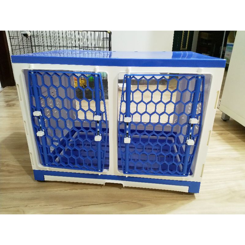 寵物籠子 狗籠，二手，9成新含運（ 藍）可當貓籠／狗屋／狗籠／兔籠