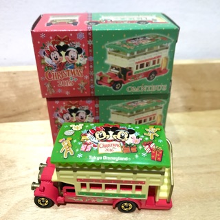 日本 東京迪士尼樂園 2016聖誕節 米奇米妮 tomica 多美 多美卡 小汽車 雙層巴士 遊園車 汽車 合金小車