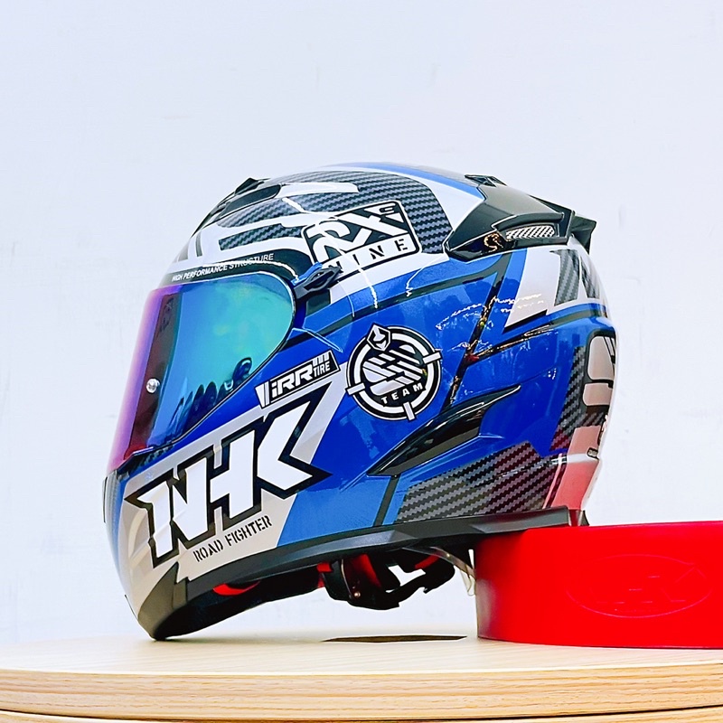 NHK RX9 車手 藍銀 歐規齒排扣 總代理原廠公司貨 全罩式安全帽 內藏墨片 超透氣