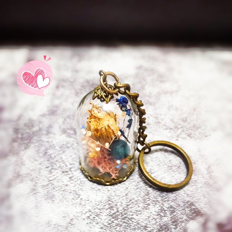 迷你乾燥花吊飾瓶中花乾燥花吊飾乾燥花鑰匙圈乾燥花玻璃罩 蝦皮購物