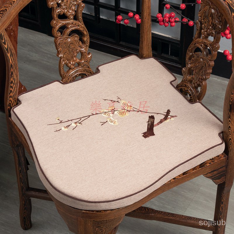 訂製中式紅木傢居三角椅坐墊 角凳情人椅墊 腰形茶椅佈藝坐墊 異形坐墊