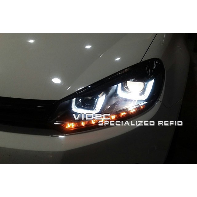 DIY商城 福斯10-14 GOLF6 6代 LED 雙U日行燈 魚眼大燈 總成 方向燈跑馬 DRL HID