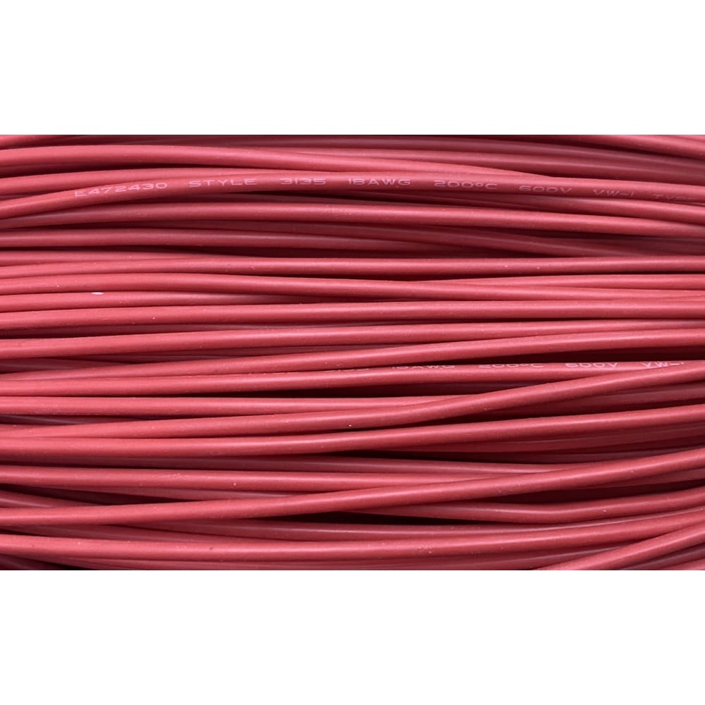 18AWG柔性高溫矽膠線1米（紅色）(Silicone-Wire-18AWG-Red)