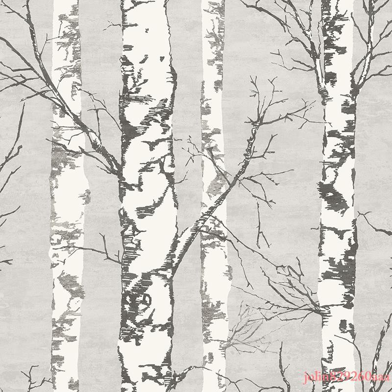 樹枝白樺林樹木樹皮樹紋木紋墻紙個性咖啡餐廳飯店復古懷舊墻紙 天河城 蝦皮購物