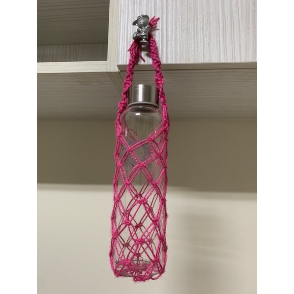 窗花型麻繩（粗2mm）水壺提袋-只適用筒狀水壺或保特瓶