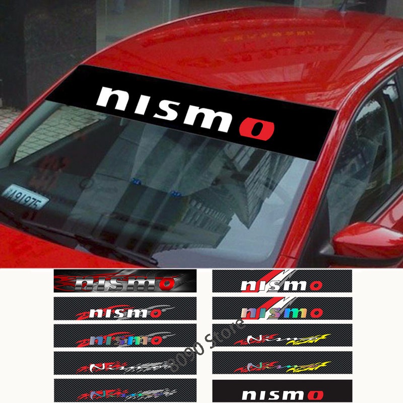 適用於日產Nissan Nismo Almera Sylphy 汽車前後擋風玻璃碳纖貼紙 前檔後檔反光貼紙裝飾車貼