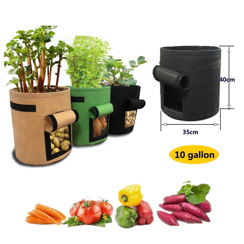 立式花園袋工具 10 加侖植物種植袋家庭花園馬鈴薯盆蔬菜種植袋保濕花園
