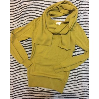 【日本進口品牌La ZIZA 高質感兩件式圍巾毛衣】