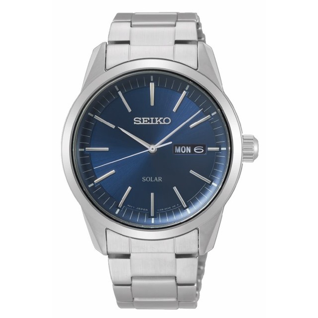 SEIKO 精工 (V158-0BE0B)(SNE525P1) 太陽能星期日期顯示腕錶-藍面 / 40mm