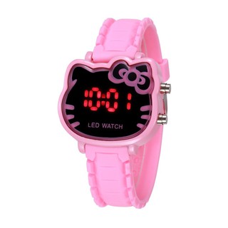 Hello Kitty 可愛兒童運動手錶韓國矽膠兒童 LED 數字手錶