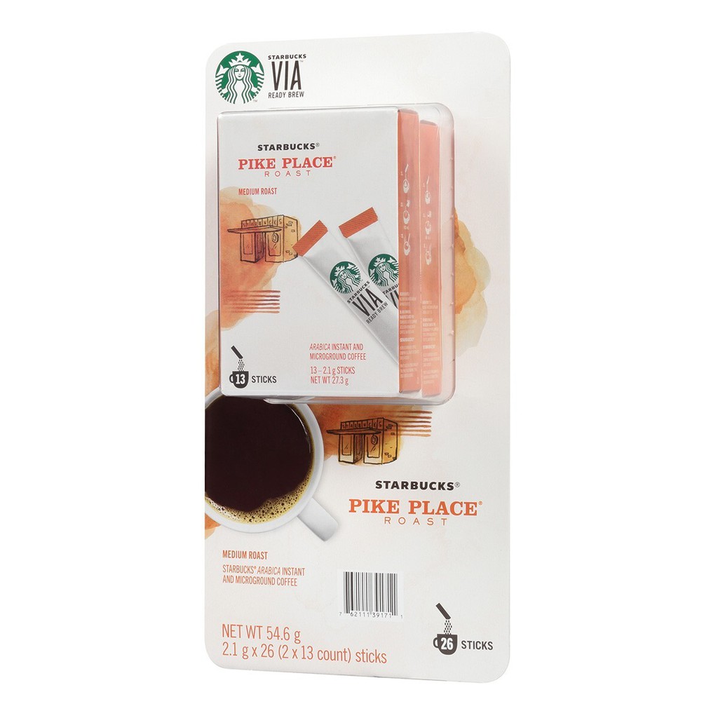 [#巧] Costco好市多代購-Starbucks Via 派克市場即溶研磨咖啡 2.1公克 X 26入*2入