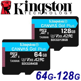 Kingston 金士頓 128GB 64GB microSDXC TF U3 V30 A2 記憶卡 SDCG3 64G
