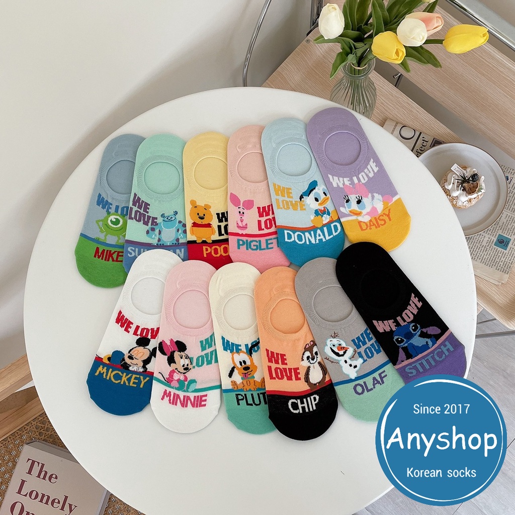 Anyshop韓國襪 迪士尼 角色船型襪 多款角色 雪寶 史迪奇 船型襪 韓國製造 N807