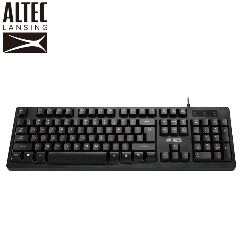 ALTEC LANSING 簡約美學有線鍵盤 黑 ALBK6214 黑 現貨 廠商直送