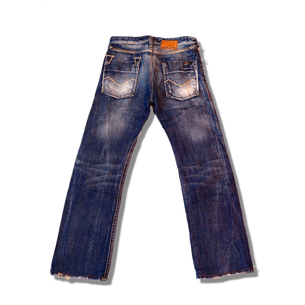 [粗獷大口袋] Energie Marrey W30L34，復古水洗刷色、男性直筒褲。