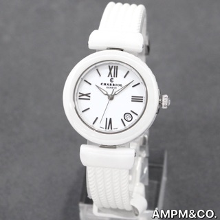 全新 現貨 CHARRIOL 夏利豪 手錶 34mm 白色陶瓷天使腕錶 鋼索 瑞士 女錶
