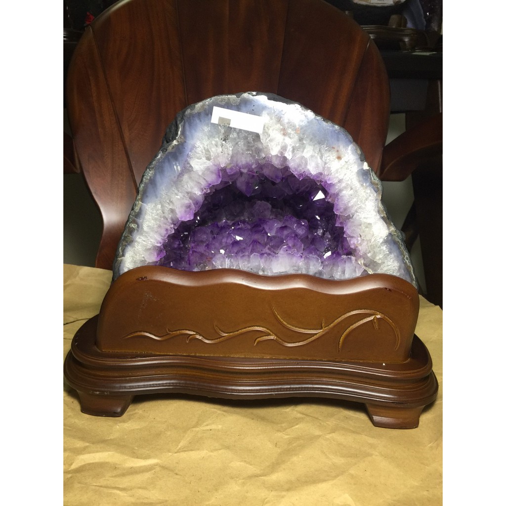 晶洞 烏拉圭 紫晶洞 鈦晶洞 土型 11.9公斤 門檔花 水晶花 二次結晶 巴西 洞深 稀有 避邪  招財 天然 紫水晶