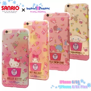 預購日本原單聯名BR冰淇淋款iPhone 6/6s plus 半透明全包軟殼 kitty 美樂蒂 雙子星 大耳狗