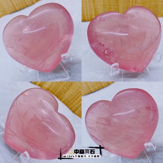 中森寶石🔮極品 星光 粉水晶 粉晶 愛心 水晶 心型 天然水晶擺件 馬粉 心型粉晶 把玩 （果凍粉超紅通透有彩虹🌈）