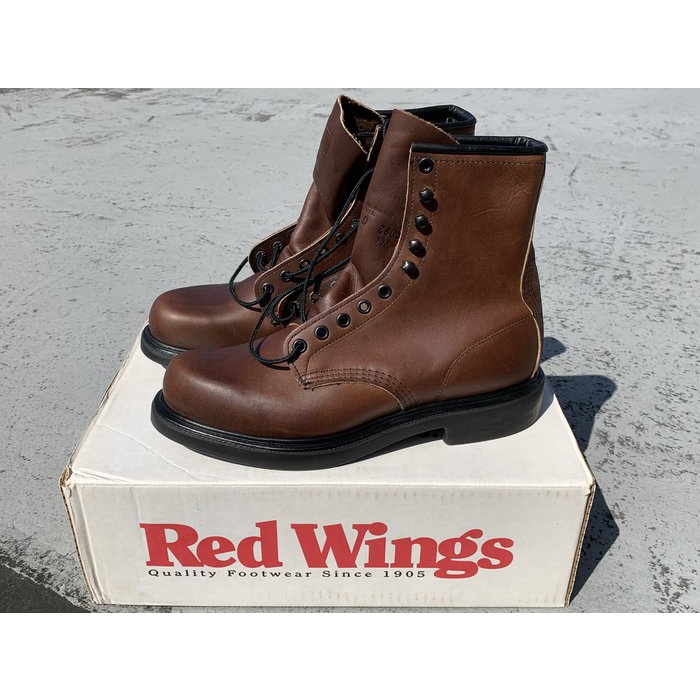 《Classic Hunter》全新美國製百年經典Red Wing【珍稀90年代產8吋工作靴（軟墊）】棕褐8D