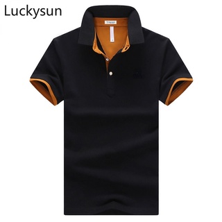 LUCKYSUN男polo衫短袖 夏季時尚翻領 純棉POLO上衣 親膚透氣 排汗 Polo衫 抗皺耐磨棉T 8色入 現