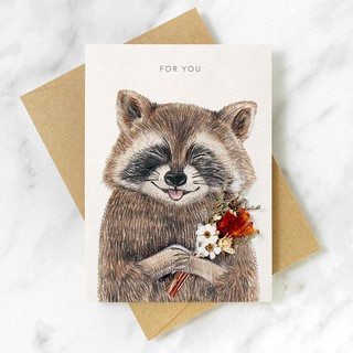 28 款動物明信片 溫馨手繪 乾燥花 萬用卡 生日 情人節 蝦皮購物