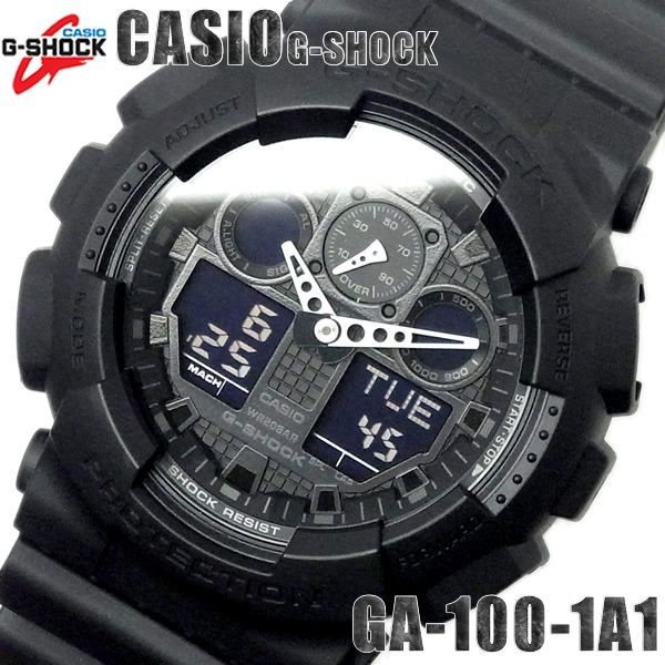&lt;秀&gt;CASIO專賣店公司貨附保證卡及發票 G-SHOCK3D錶盤GA-100-1A1 黑色 粗獷風格~