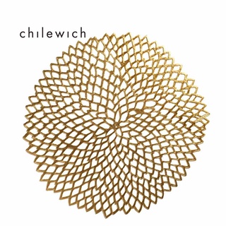 【Chilewich】大麗花 Dahlia 36×39CM圓餐墊 (銅)