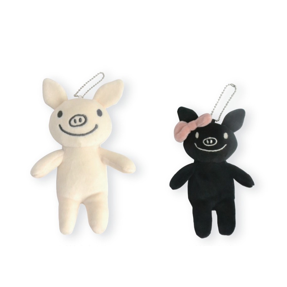 《齊洛瓦鄉村風雜貨》日本zakka雜貨 日本lucky pig幸運豬系列 小白豬玩偶 小黑豬娃娃 小豬造型小吊飾