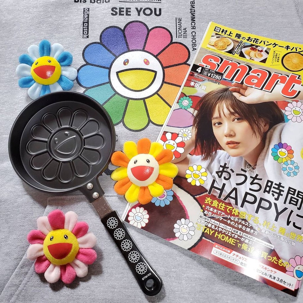 ☆Juicy☆日本smart雜誌附錄 村上隆 小花造型 平底鍋 鬆餅鍋 現貨 4月號