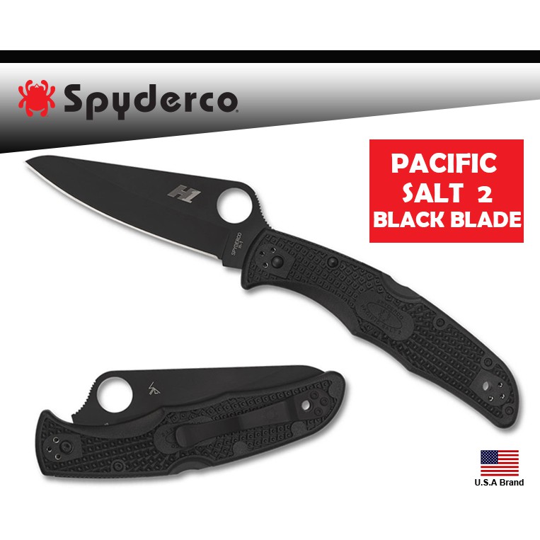 Spyderco美國蜘蛛pacific Salt 2折刀ticn黑刃frn柄h 1鋼附背夾 Spc91pbbk2 蝦皮購物