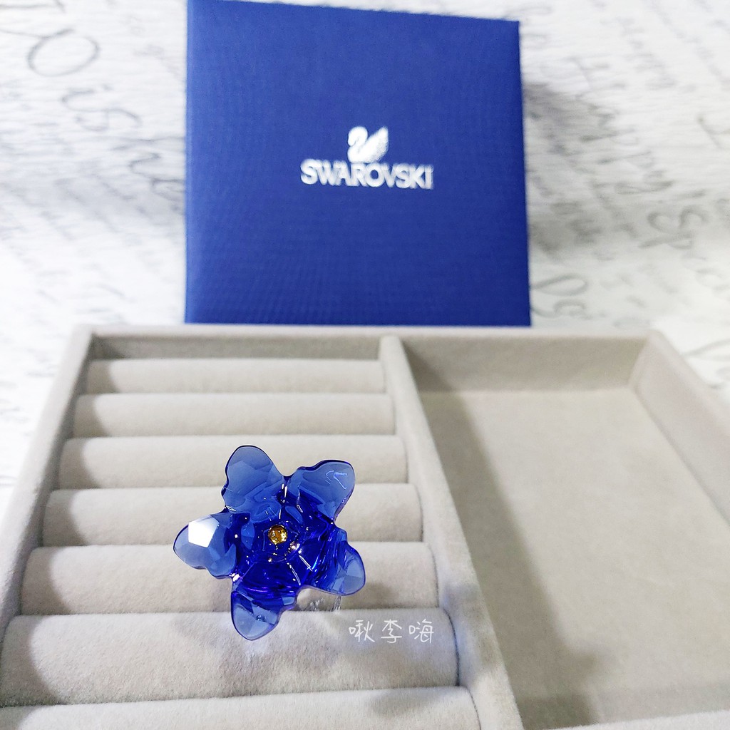 全新正品 SWAROVSKI 施華洛世奇 SCS GENTIAN 藍色龍膽花造型水晶擺飾
