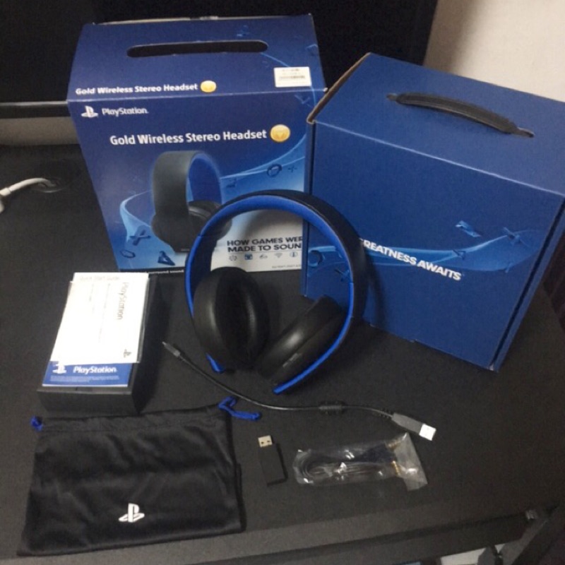 美版 SONY PS4 虛擬7.1聲道無線耳機麥克風 Gold Wireless Stereo Headset