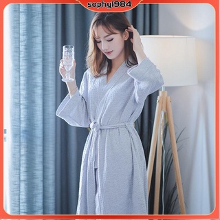 🍀睡袍🍀 簡約素色 睡袍 睡衣女 性感居家服 浴袍 緞面睡袍 絲質睡袍春秋加厚睡袍寬鬆華夫格男女浴衣美容院酒店浴袍晨袍