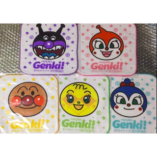『現貨』全新 日本 麵包超人 尿布 Genki 純棉 手帕 小手帕 方巾 小病毒 細菌人 藍精靈 哈密瓜麵包超人